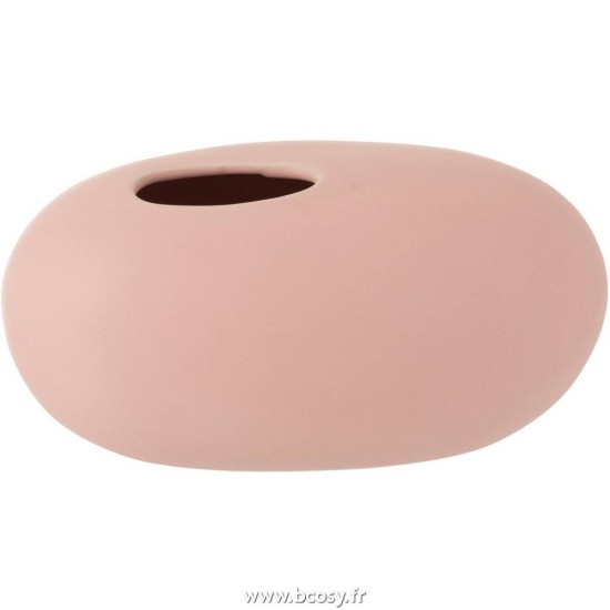 J-Line vases Jolipa Jline Vase Ovale Ceramique Rose Pastel Large
