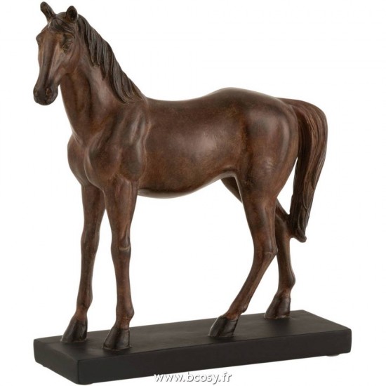 J-Line cheval chevaux statuettes Jolipa J Line Jline Cheval Resine Marron Small
