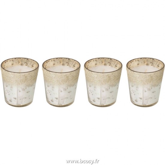 J-Line bougies parfumées Jolipa J Line Jline Boite De 4 Bougie Parfumee Deluxe Verre Argent