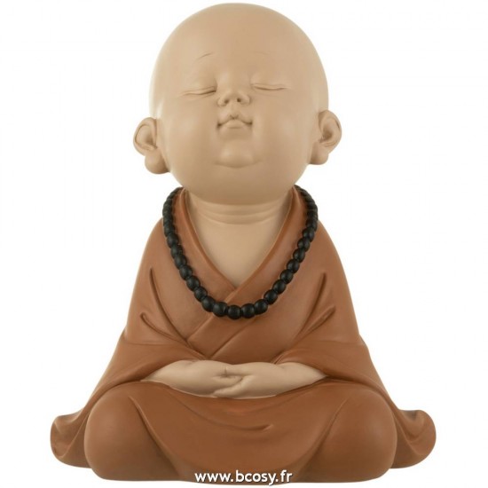J-Line frères Moines statuettes Jolipa J Line Jline Moine Zen Resine Marron Large