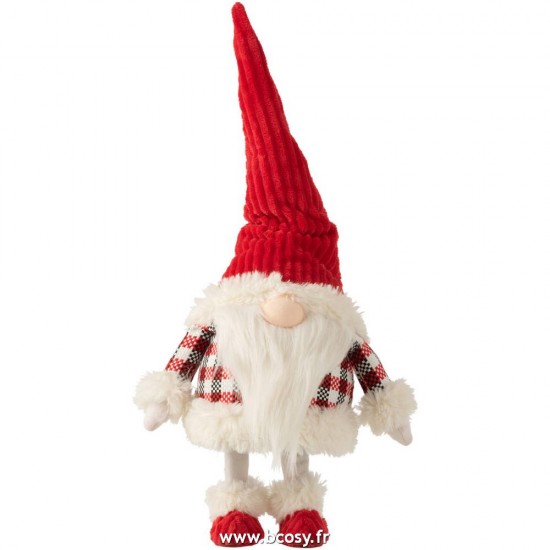 J-Line peres noël Jolipa J Line Jline Pere Noel Debout Qui Bouge Peluche Rouge Blanc