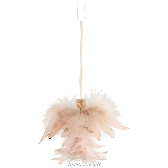 J-Line hivers Jolipa J Line Jline Suspension Ange Plumes Paillettes Rose Clair