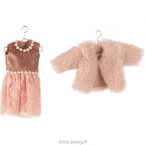 J-Line hivers Jolipa J Line Jline Veste Robe Mini Suspendu Textile Vieux Rose Rose Clair Assortiment De 2