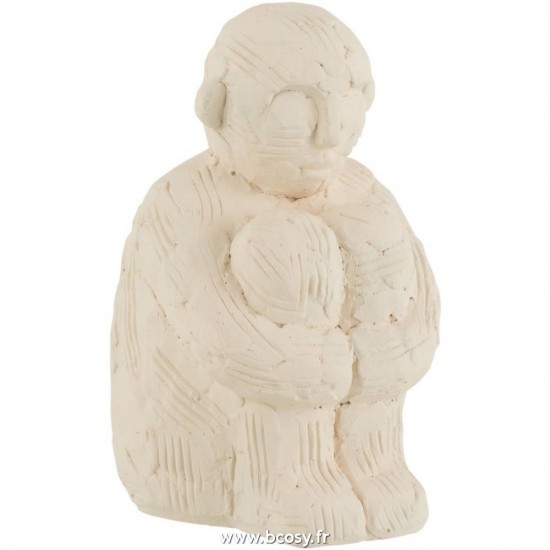 J-Line hommes assis statuettes Jolipa J Line Jline Personnage Assis Ciment Blanc Small