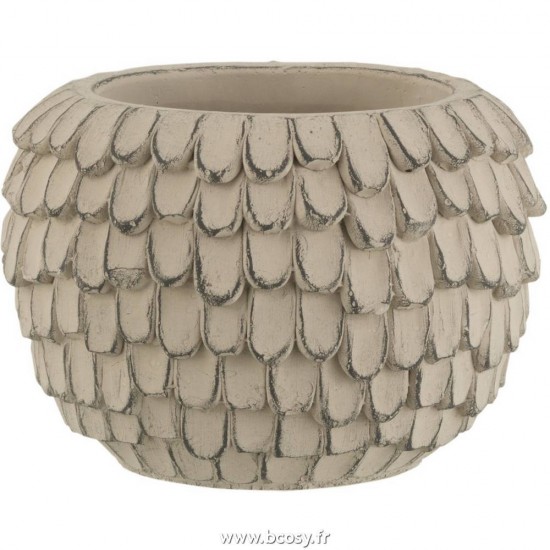 J-Line cachepots de fleur Jolipa J Line Jline Cachepot Feuille Ciment Gris Clair Extra Small