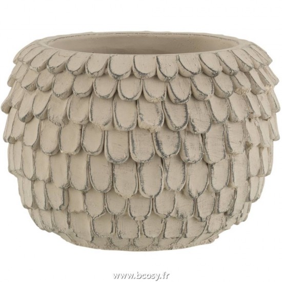 J-Line cachepots de fleur Jolipa J Line Jline Cachepot Feuille Ciment Gris Clair Small