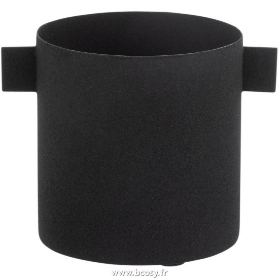 J-Line cachepots de fleur Jolipa J Line Jline Cachepot Rond Metal Noir Small