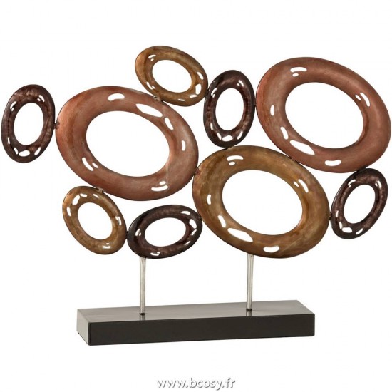J-Line statuettes statuettes Jolipa J Line Jline Cercles Ouverts Sur Pied Metal Mix
