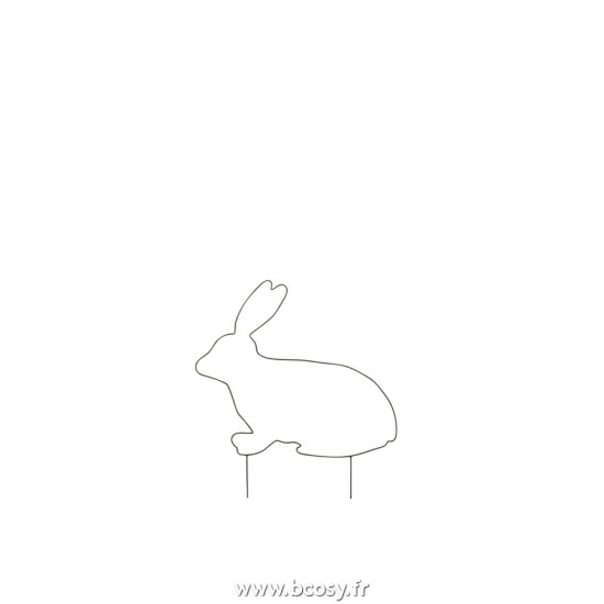 J-Line accessoires jardin Jolipa J Line Jline Decoration Jardin Lapin Metal Noir Small