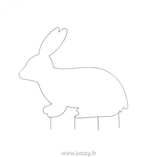 J-Line accessoires jardin Jolipa J Line Jline Decoration Jardin Lapin Metal Noir Large