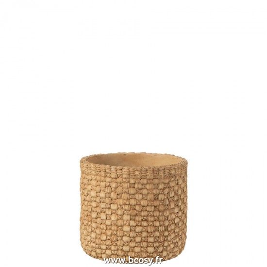 J-Line cachepots de fleur Jolipa J Line Jline Flowerpot Woven Cement Beige Large