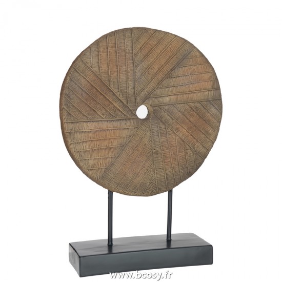 J-Line cercles sur pied statuettes Jolipa J Line Jline Cercle Sur Pied Resine Marron Large