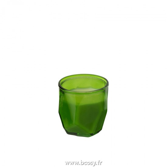 J-Line bougies Jolipa J Line Jline Bougie Origami Verre Vert