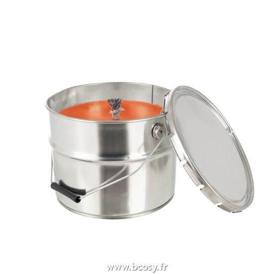 J-Line J Line bougies Jolipa Bougie Exterieure Pot De Peinture Metal Cire Blanc Large 135H.