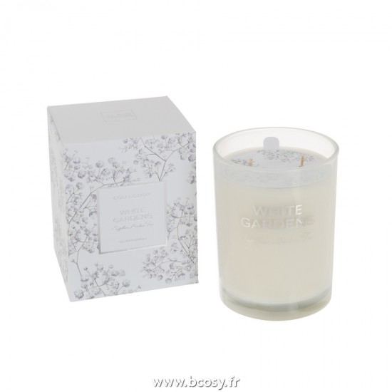 J-Line bougies parfumées Jolipa J Line Jline Bougie Parfumee White Gardens Blanche Large 70H