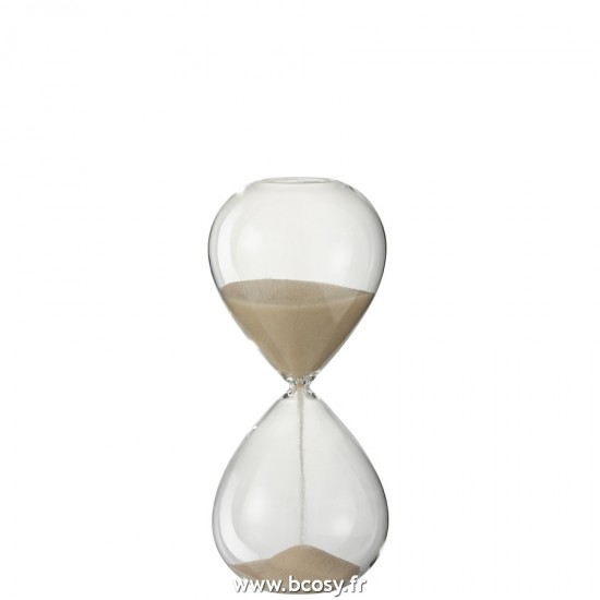 J-Line sabliers Jolipa J Line Jline Sablier Decoratif Verre Sable Beige Medium