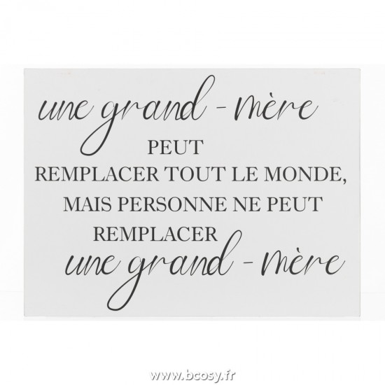 J-Line panneaux de texte Jolipa J Line Jline Pancarte Texte Francais Grand Mere Metal Blanc Noir