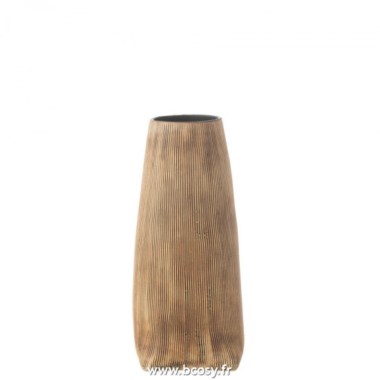 J-Line vases Jolipa J Line Jline Vase Maria Long Ceramique Marron Small