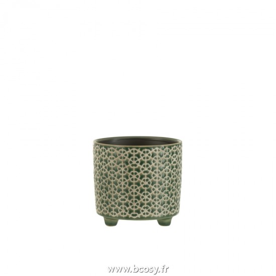 J-Line cachepots de fleur Jolipa J Line Jline Cachepot Fleur Ceramique Vert Small