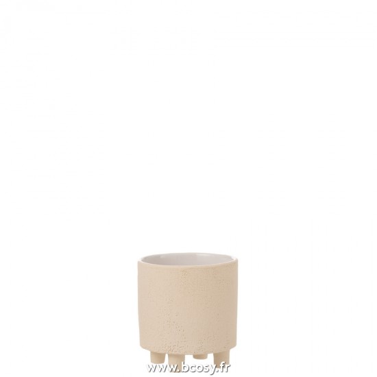 J-Line cachepots de fleur Jolipa J Line Jline Cache Pot Sable Ceramique Beige Small