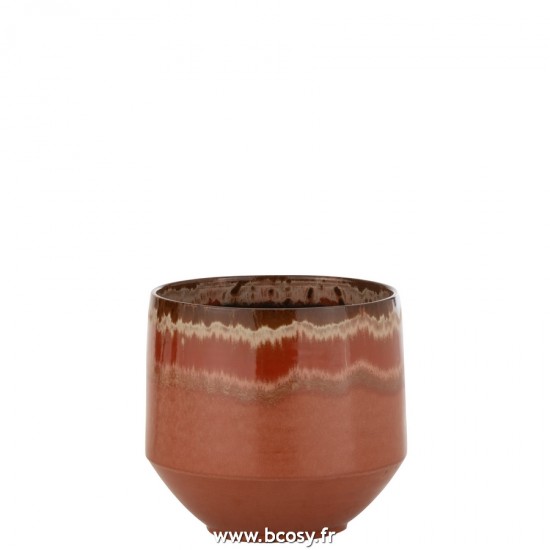 J-Line cachepots de fleur Jolipa J Line Jline Cache Pot Aline Ceramique Rouge Large