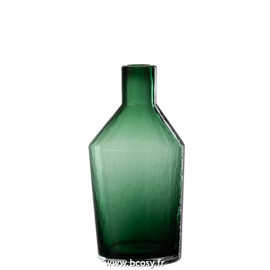 J-Line bouteilles Jolipa J Line Jline Bouteille Decorative Verre Vert Small
