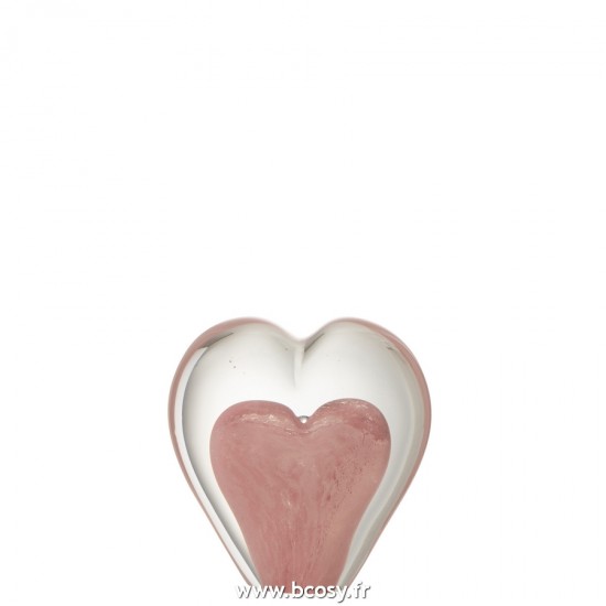 J-Line presse papiers Jolipa J Line Jline Presse Papier Coeur En Verre Rose Small