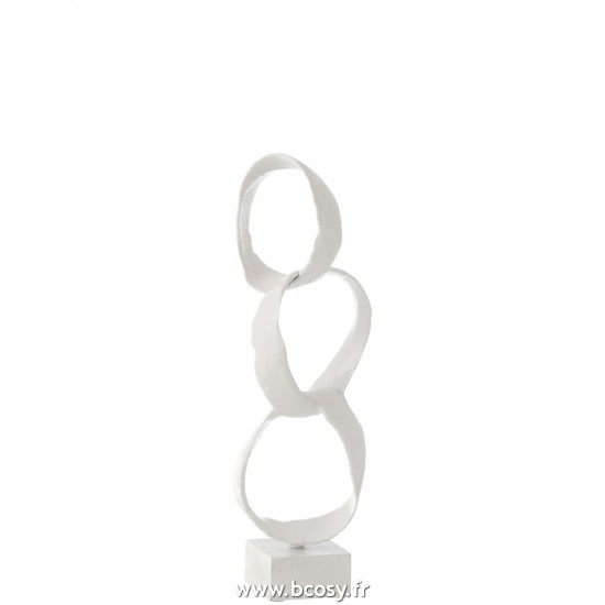 J-Line cercles sur pied statuettes Jolipa J Line Jline Figurine Anneaux Sur Pied Aluminium Blanc Small