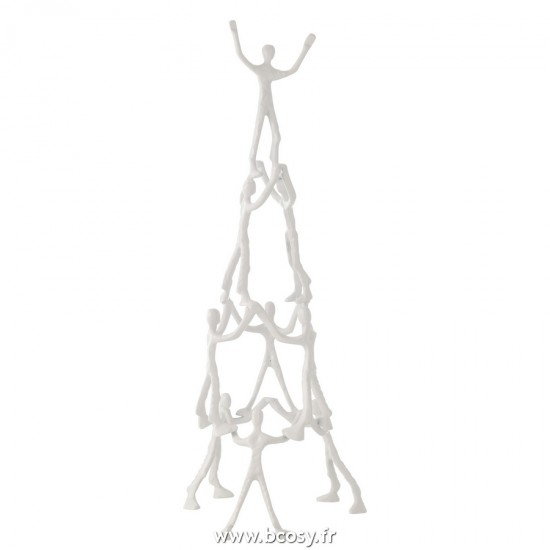 J-Line figurines statuettes Jolipa J Line Jline Figurine Pyramide De 9 Personnages Aluminium Blanc