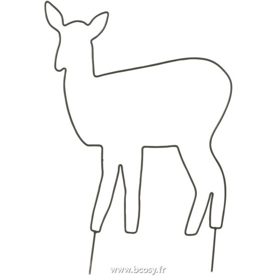 J-Line hivers Jolipa J Line Jline Deco Jardin Cerf Metal Noir