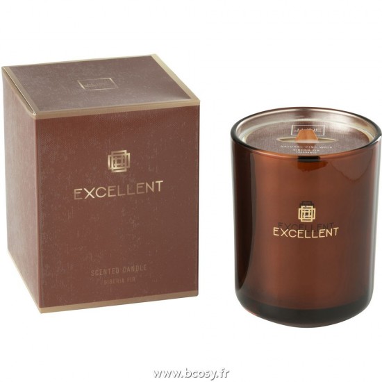 J-Line bougies parfumées Jolipa J Line Jline Bougie Parfumee Excellent Siberia Fir Brun Medium 80 Heures