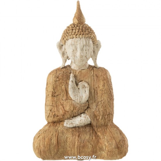 J-Line Bouddhas statuettes Jolipa J Line Jline Bouddha Assis Poly Naturel Beige Small