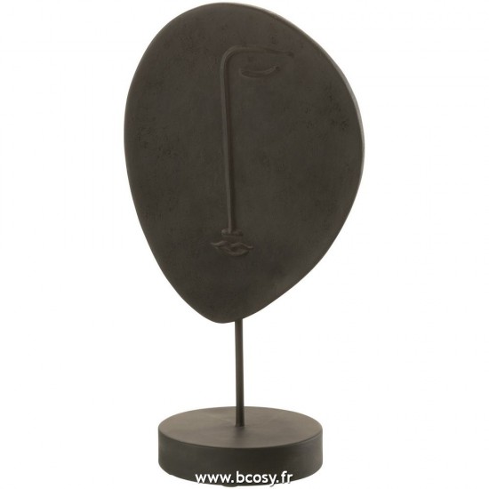 J-Line têtes Jolipa J Line Jline Tête Plate Sur Socle Poly Noir Small