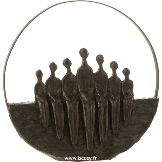 J-Line figurines statuettes Jolipa J Line Jline Personnages 7Pieces Cercle Poly Brun Fonce
