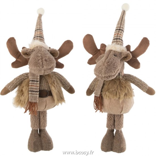 J-Line rennes caribous Jolipa J Line Jline Renne Hiver Debout Textile Brun Small Assortiment De 2