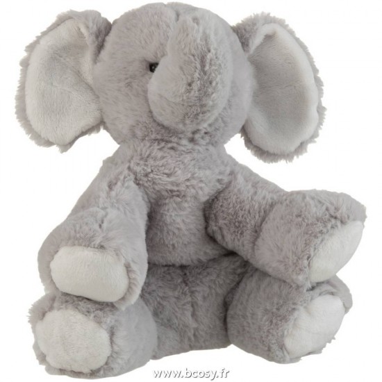 J-Line elephants en peluche peluches Jolipa Jline Elephant Peluche Gris Small