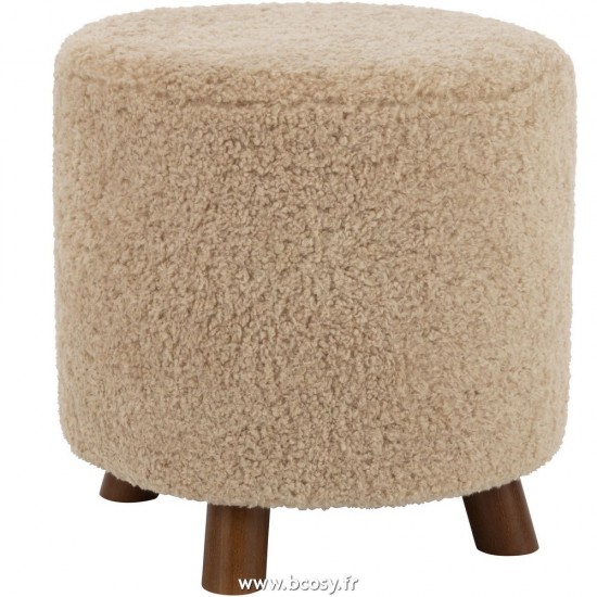 J-Line poufs Jolipa J Line Jline Pouf Mouton Pied Polyester Beige