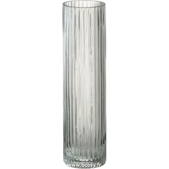 J-Line vases Jolipa J Line Jline Vase Cylindrique Lignes Verre Transparent Medium
