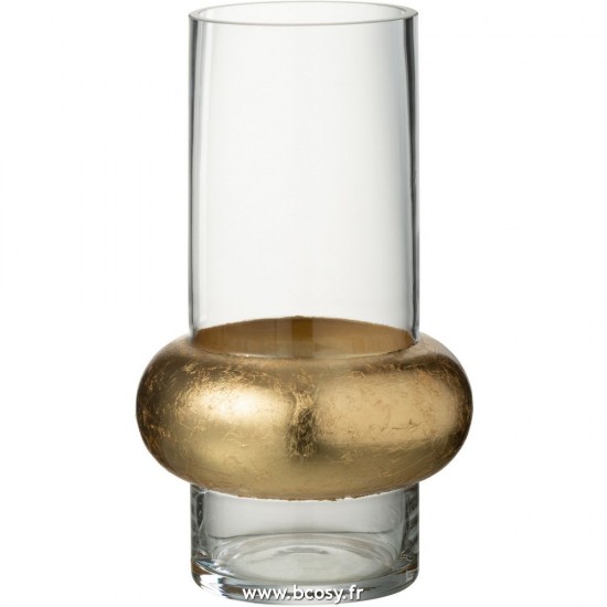J-Line vases Jolipa J Line Jline Vase Cylindrique Avec Bague En Bas Verre Transparent Small