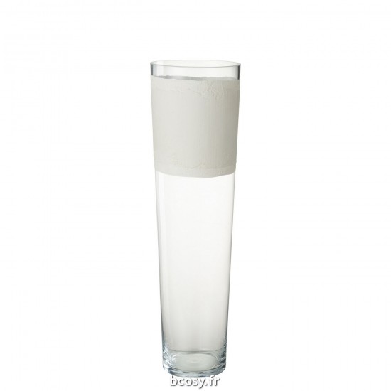 J-Line J Line Grands vases Grand vase Vases hauts Vase haut. Jolipa Vase Delph Verre Transparent Blanc Large.