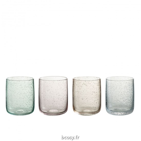 J-Line J Line verres a d eau Jolipa Verre A Eau Yones Verre Mix Assortiment De 4.