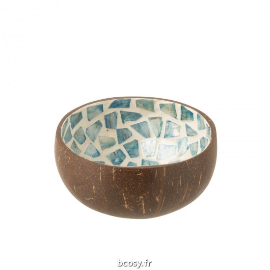J-Line J Line bols Jolipa Bol Coconut Mosaique Noix De Coco Coquillage Bleu.