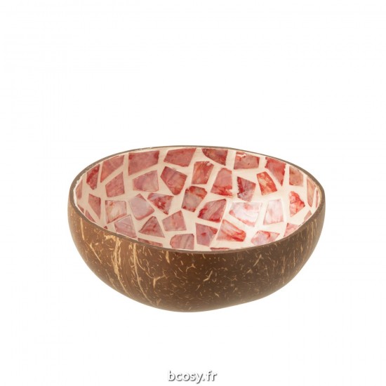J-Line J Line bols Jolipa Bol Coconut Mosaique Noix De Coco Coquillage Rose Clair.