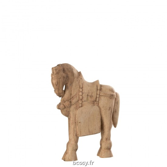 J-Line J Line animal animaux statuettes Jolipa Cheval Bois Naturel Small.