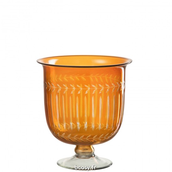 J-Line J Line Grands vases Grand vase Vases hauts Vase haut. Jolipa Vase Romain Tige Verre Orange.
