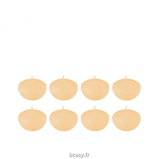 J-Line J Line bougies Jolipa Boite 8 Bougies Flottantes Beige Small 4H.