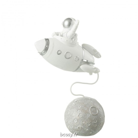 J-Line J Line astronautes Jolipa Fusee Astronaute Poly Blanc Argent.