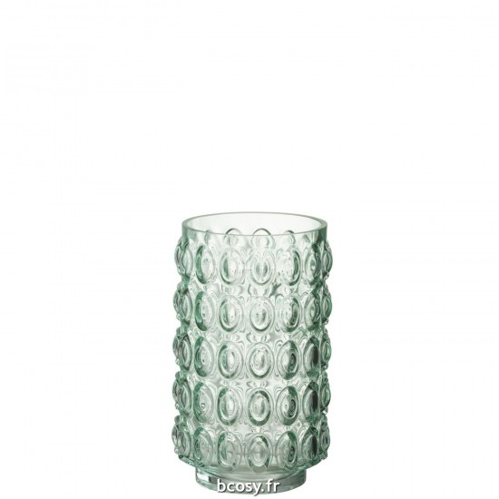 J-Line J Line vases Jolipa Vase Bulles Verre Vert Clair Small.