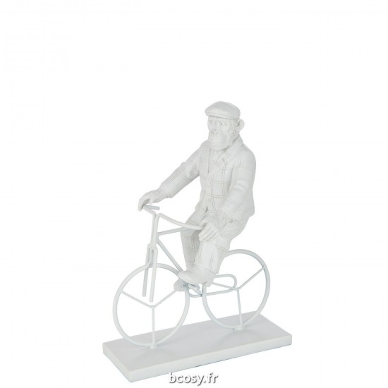 J-Line J Line singes statuettes Jolipa Singe Velo Poly Blanc Small.