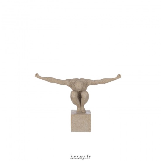 J-Line J Line athlètes Jolipa Athlete Sur Socle Effet Marbre Poly Sable Small.